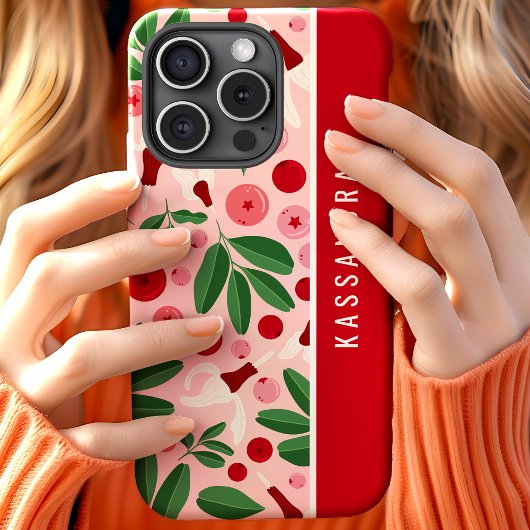 フローラクランベリーカスタムパーソナライズされた名 Case-Mate iPhoneケース