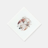 フローラクリスタルフェザードリームキャッチャーBoho Sweet 16 スタンダードカクテルナプキン (角)