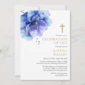 フローラクリスチャンお祝いの生活葬儀写真 招待状 (正面)