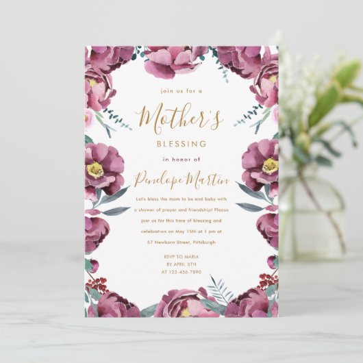 フローラクリスチャン母とベビー賛美のパーティー 招待状 (スタンド正面)