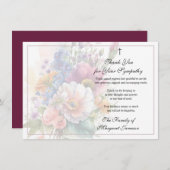 フローラクリスチャン葬儀悔やみや弔慰ありがとう サンキューカード (正面/裏面)