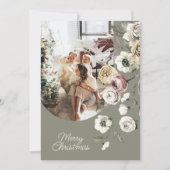 フローラクリスマスの休日の写真パーソナライズされた シーズンカード (正面)