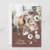 フローラクリスマスの休日の写真パーソナライズされた シーズンカード (正面)