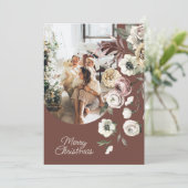 フローラクリスマスの休日の写真パーソナライズされた シーズンカード (スタンド正面)
