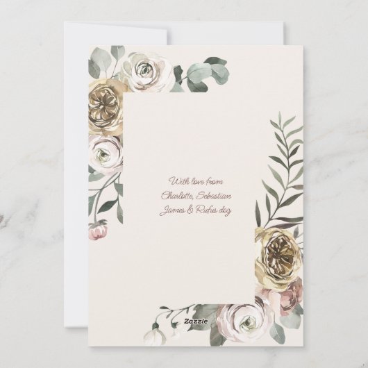 フローラクリスマスの休日の写真パーソナライズされた シーズンカード (裏面)