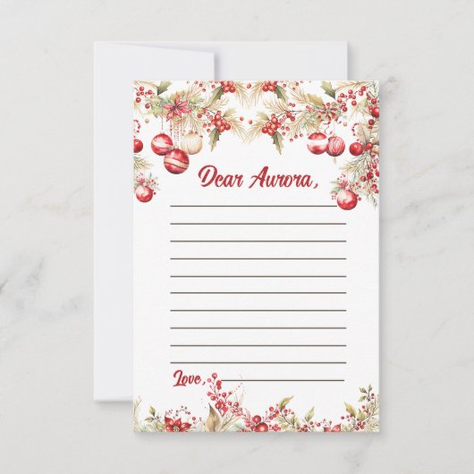 フローラクリスマスカプセルノートメッセージカード サンキューカード (正面)