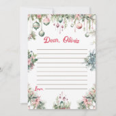 フローラクリスマスカプセルノートメッセージカード 招待状 (正面)