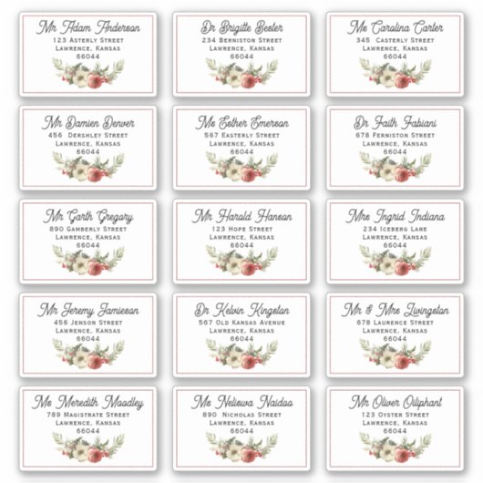 フローラクリスマスカード個別配送先住所 シール (正面)