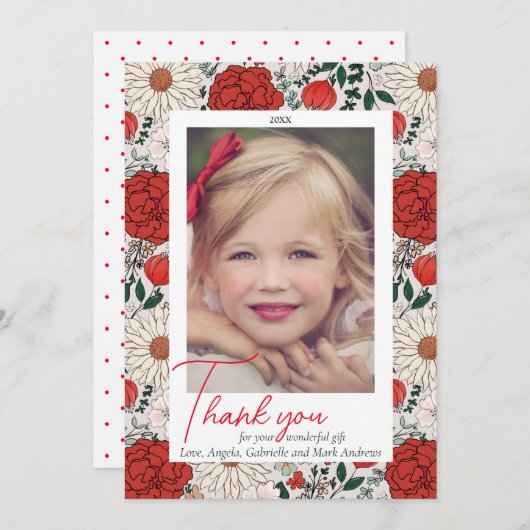 フローラクリスマスサンキューフォトカード サンキューカード (正面/裏面)