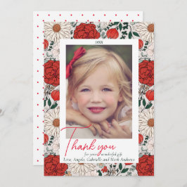 フローラクリスマスサンキューフォトカード サンキューカード