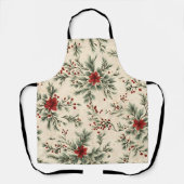 フローラクリスマスデザインエプロン エプロン (正面)