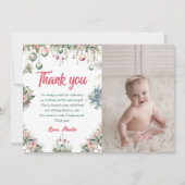 フローラクリスマスバースデーパーティーサンキューカード 招待状 (正面)