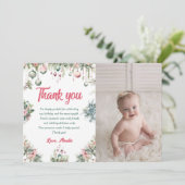 フローラクリスマスバースデーパーティーサンキューカード 招待状 (スタンド正面)