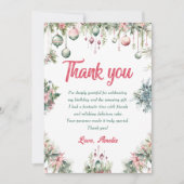 フローラクリスマスバースデーパーティーサンキューカード 招待状 (正面)