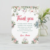 フローラクリスマスバースデーパーティーサンキューカード 招待状 (スタンド正面)