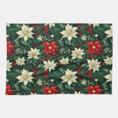 フローラクリスマスパターン キッチンタオル (横)