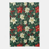 フローラクリスマスパターン キッチンタオル (縦)