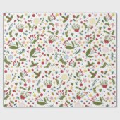 フローラクリスマスパターン ラッピングペーパー (フラット)