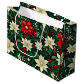 フローラクリスマスパターン ラージペーパーバッグ (正面アングル)