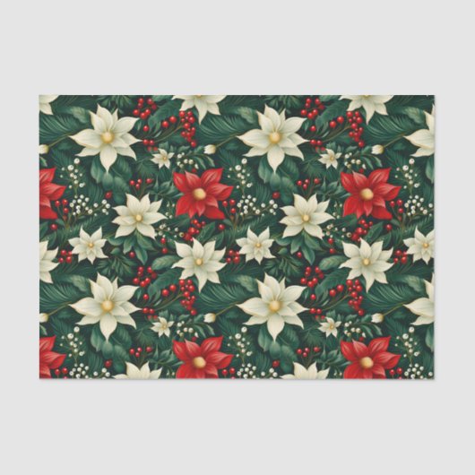 フローラクリスマスパターン 薄葉紙 (正面)