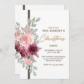 フローラクリスマスパーティの招待状カード 招待状 (正面/裏面)