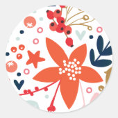 フローラクリスマスホリデーエンベロープ ラウンドシール (正面)