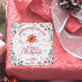 フローラクリスマスホームメイドクッキーホリデイベーキング スクエアシール