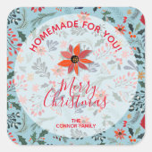 フローラクリスマスホームメイドフードホリデーベーキング スクエアシール (正面)