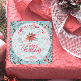 フローラクリスマスホームメイドフードホリデーベーキング スクエアシール