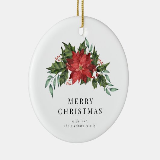 フローラクリスマスポインセチア緑カスタム園 セラミックオーナメント (右)