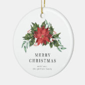 フローラクリスマスポインセチア緑カスタム園 セラミックオーナメント (左)