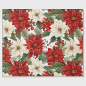 フローラクリスマスラッピング紙30Inx30Ft ラッピングペーパー (フラット)
