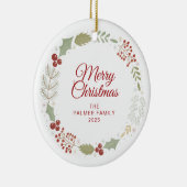 フローラクリスマスリース家族の写真 セラミックオーナメント (右)