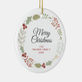 フローラクリスマスリース家族の写真 セラミックオーナメント (右)