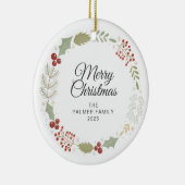 フローラクリスマスリース家族の写真 セラミックオーナメント (右)