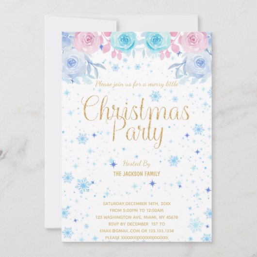 フローラクリスマス招待状 招待状 (正面)