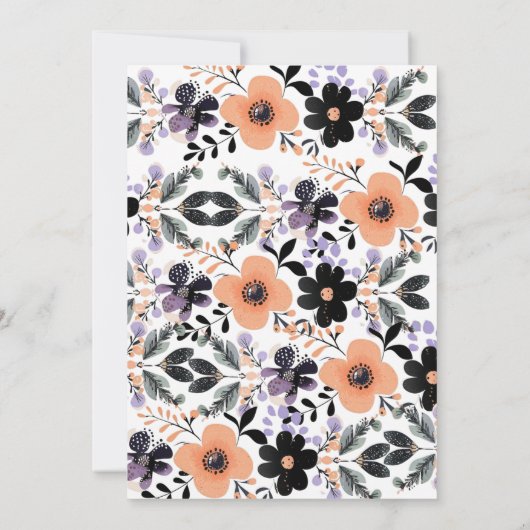 フローラクリブベビーシャワー招待状 招待状 (裏面)