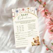 フローラクリーミーおもしろいテディベア予測カード