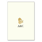 フローラクリームとセージ結婚グリーン テーブルナンバー (裏面)