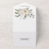 フローラクリームオフホワイトバラグリーン結婚リー オールインワン招待状 (外側)
