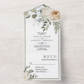 フローラクリームオフホワイトバラグリーン結婚リー オールインワン招待状 (内側)