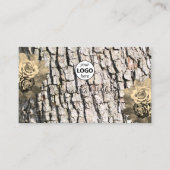 フローラクリームバラ木目の木の樹皮ロゴ 名刺 (正面)
