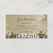 フローラクリームバラ木目ツリーバークモノグラム 名刺 (裏面)