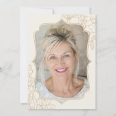 フローラクリーム金ゴールド写真70th誕生日パーティー 招待状 (裏面)