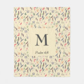 フローラクリーム |モノグラム |クリスチャン フリースブランケット (正面)