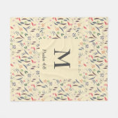 フローラクリーム |モノグラム |クリスチャン フリースブランケット (正面(横))