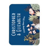 フローラクルーズ船のドアのファインダーブルーモノグラム マグネット (縦)