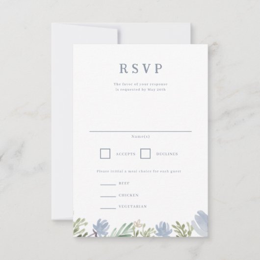 フローラクレストウェディングRSVP 出欠カード (正面)