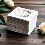 フローラクレストウエスタンホースシューモノグラム結婚ズ スタンダードカクテルナプキン