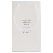 フローラクレストウォーターカラーモノグラム結婚ズ スモールペーパーバッグ (裏面)